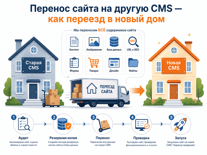 Процесс переноса сайта как переезд