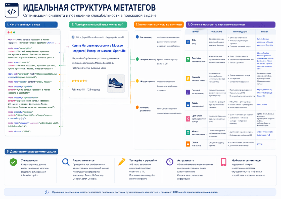 Инфографика с идеальной структурой метатегов