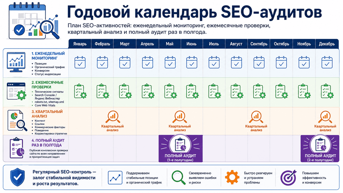 Годовой календарь SEO-аудитов