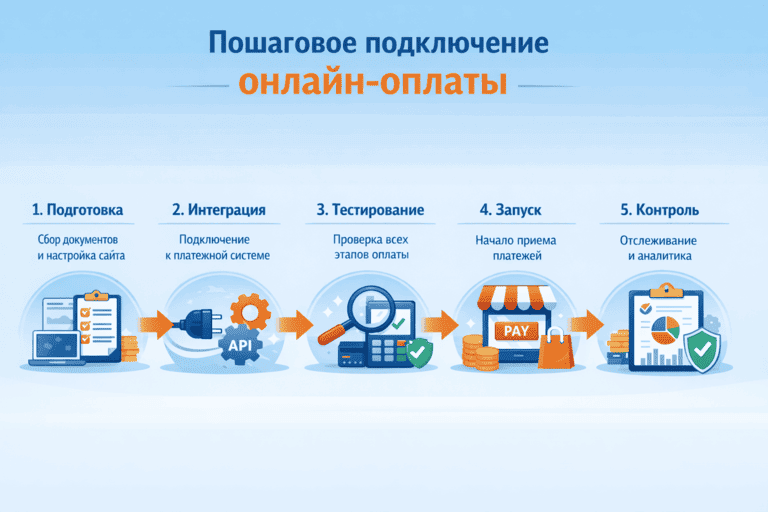 Пошаговое подключение онлайн платежей